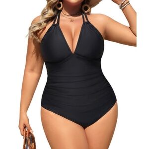 Aqua Eve Plus Size Swimsuits One Piece Bathing Suit for Women Tummy Control Sexy